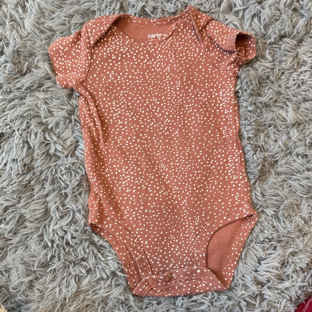 Carter's Tan and White Speckled Bodysuit